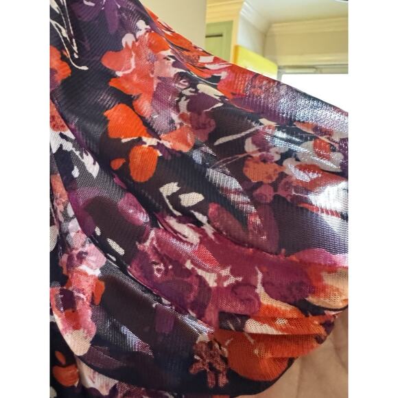 Perception Concept Mesh Puff Sleeve smocked collar romantic dark goth moody L - Picture 7 of 7